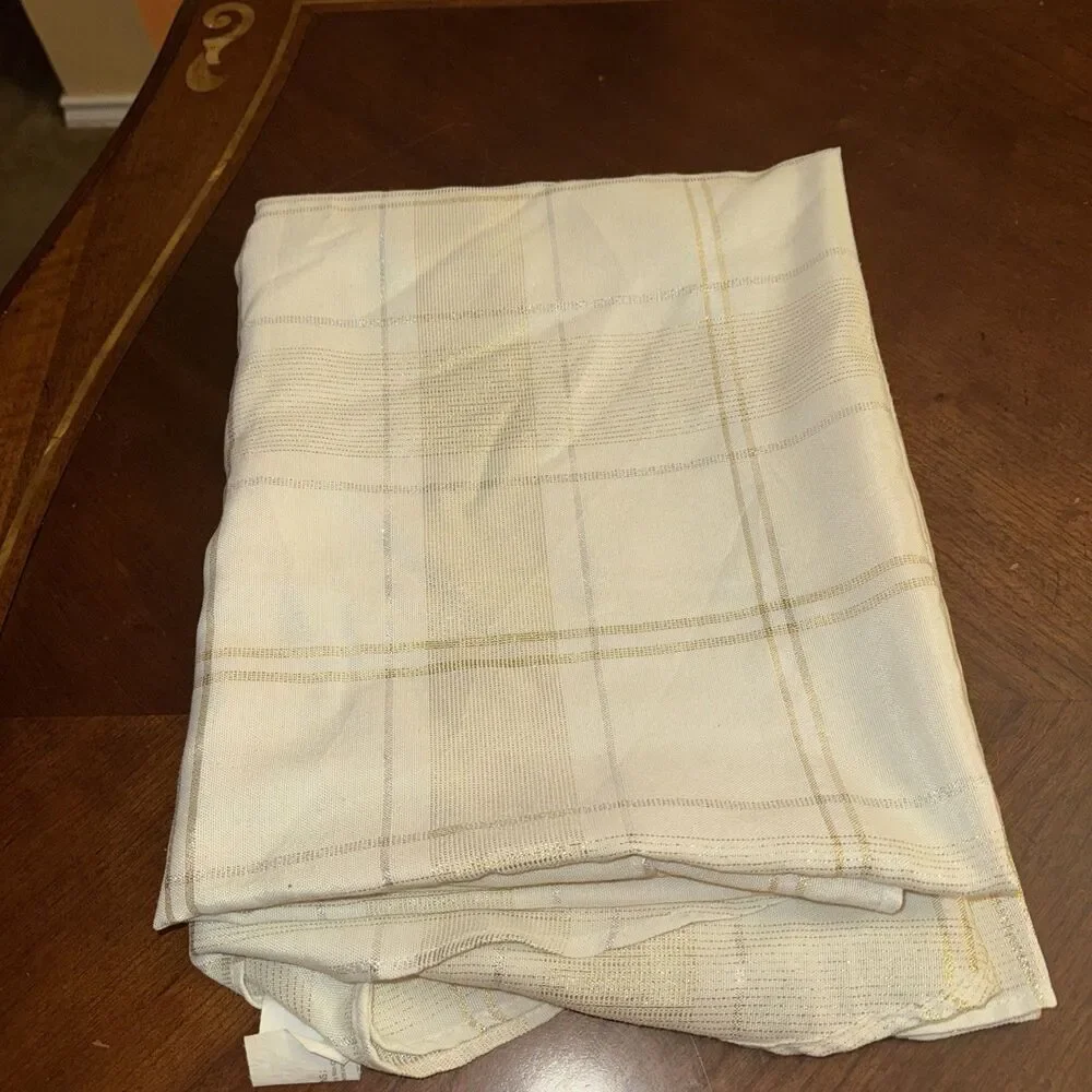 Unbranded Oblong Tablecloth 60”X 83” Beige